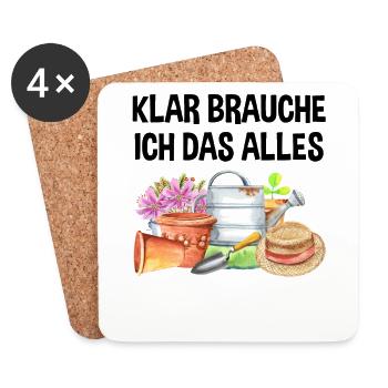 Garten Lustiger Spruch Hobby Gärtner Geschenkidee - Untersetzer (4er-Set) - Weiß - Vorne
