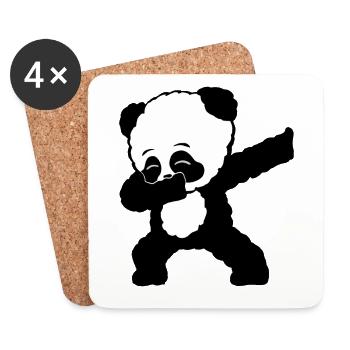 Dabbing Panda Bär Geschenk Damen Herren Kinder - Untersetzer (4er-Set) - Weiß - Vorne