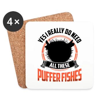 Brauche all diese Kugelfische Riesenkugelfisch - Untersetzer (4er-Set) - Weiß - Vorne