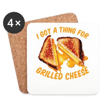 Grilled Cheese Sandwich Toast Essen Lustig Spruch - Untersetzer (4er-Set) - Weiß - Vorne