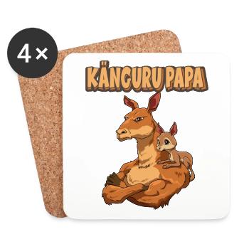 Känguru Papa für Papas - Untersetzer (4er-Set) - Weiß - Vorne
