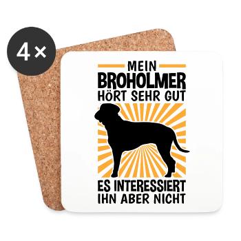 Broholmer hört gut Dänische Dogge - Untersetzer (4er-Set) - Weiß - Vorne
