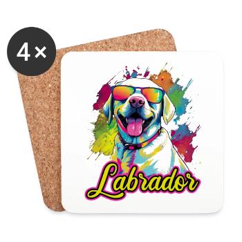 Labrador Hund Hunderasse - Untersetzer (4er-Set) - Weiß - Vorne