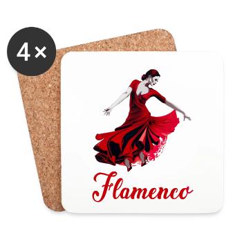 Flamenco Tanz Andalusien Spanischer Tanz - Untersetzer (4er-Set) - Weiß - Vorne