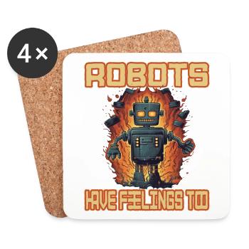 Robots Have Feeling Too - Untersetzer (4er-Set) - Weiß - Vorne