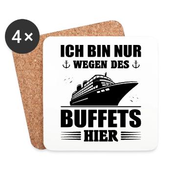 Kreuzfahrt Kreuzfahrtschiff Schiffreise Geschenk - Untersetzer (4er-Set) - Weiß - Vorne