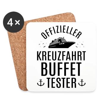 Kreuzfahrt Kreuzfahrtschiff Urlaub Meer Geschenk - Untersetzer (4er-Set) - Weiß - Vorne
