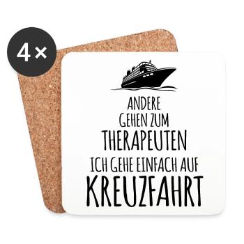 Kreuzfahrt Kreuzfahrtschiff Seereise Meer Geschenk - Untersetzer (4er-Set) - Weiß - Vorne