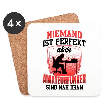 Amateurfunker sind perfekt Funkamateur - Untersetzer (4er-Set) - Weiß - Vorne