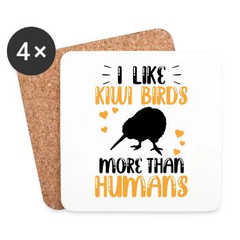 L’oiseau kiwi ressemble plus au kiwi de Nouvelle-Zélande - Dessous de verre (lot de 4) - blanc - Devant