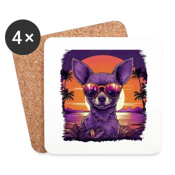 Chihuahua Hund Hunderasse - Untersetzer (4er-Set) - Weiß - Vorne
