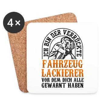 Ich bin der Verrückte Fahrzeuglackierer Lackierer - Untersetzer (4er-Set) - Weiß - Vorne