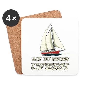 Auf zu neuen Ufern Segeln Segelschiff - Untersetzer (4er-Set) - Weiß - Vorne