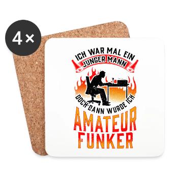 Amateurfunker war mal jung Hobbyfunker - Untersetzer (4er-Set) - Weiß - Vorne