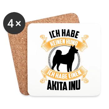Habe einen Akita Inu japanischer Akita Inu - Untersetzer (4er-Set) - Weiß - Vorne
