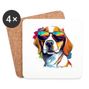 Beagle Hund Hunderasse für ein Beagle Frauchen - Untersetzer (4er-Set) - Weiß - Vorne