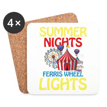 Summer Nights And Ferris Wheel Lights - Untersetzer (4er-Set) - Weiß - Vorne