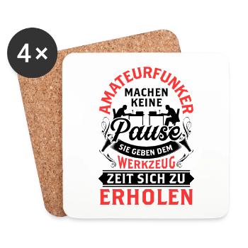 Amateurfunker machen keine Pause Funkamateur - Untersetzer (4er-Set) - Weiß - Vorne