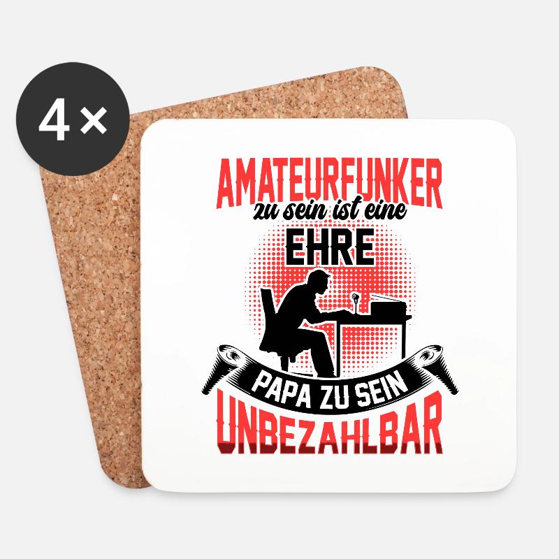 Amateurfunker sein ist eine Ehre Funkamateur - Untersetzer (4er-Set) - Weiß