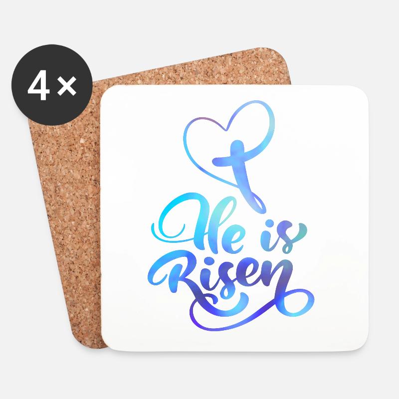 Ostern Jesus Christus Auferstehung Spruch - Untersetzer (4er-Set) - Weiß