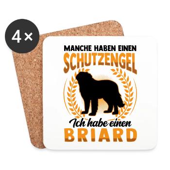 Briard ist mein Schutzengel Berger de Brie - Untersetzer (4er-Set) - Weiß - Vorne