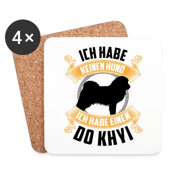 Ich habe einen Do Khyi Tibetmastiff Tibetdogge - Untersetzer (4er-Set) - Weiß - Vorne