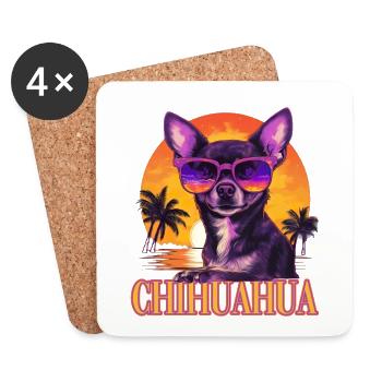 Chihuahua Hund Hunderasse - Untersetzer (4er-Set) - Weiß - Vorne