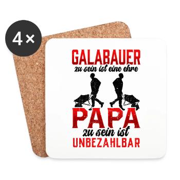 Galabauer eine Ehre Gärtner Landschaftsbauer - Untersetzer (4er-Set) - Weiß - Vorne