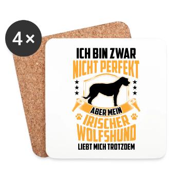 Mein Irischer Wolfshund liebt mich Irish Wolfhound - Untersetzer (4er-Set) - Weiß - Vorne