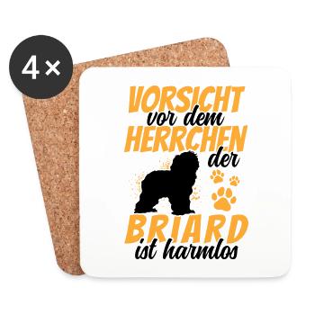 Vorsicht vor dem Briard Berger de Brie - Untersetzer (4er-Set) - Weiß - Vorne