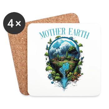 Respektier Muttererde Unseren Planeten Natur - Untersetzer (4er-Set) - Weiß - Vorne