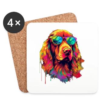 Irish Red Setter Hund Hunderasse - Untersetzer (4er-Set) - Weiß - Vorne