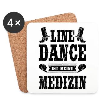 Line Dance Linedance tanzen Linedancing Geschenk - Untersetzer (4er-Set) - Weiß - Vorne