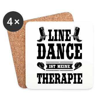 Line Dance Linedance Country Linedancer Geschenk - Untersetzer (4er-Set) - Weiß - Vorne