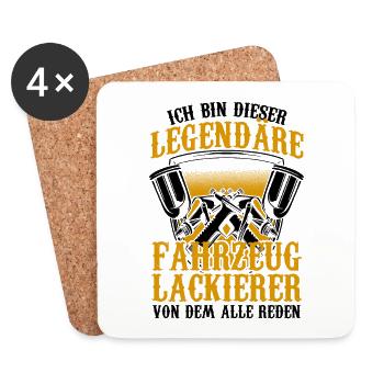 Ich bin der Verrückte Fahrzeuglackierer Lackierer - Untersetzer (4er-Set) - Weiß - Vorne