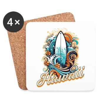 Hawaii Surfen Surfing für Surfer - Untersetzer (4er-Set) - Weiß - Vorne