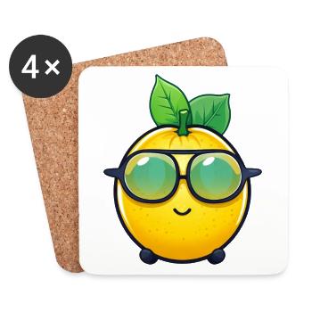 Coole Zitrone - Erfrischende Limonaden-Design - Untersetzer (4er-Set) - Weiß - Vorne