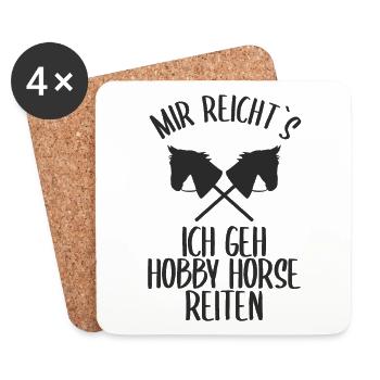 Hobby Horse Hobby Horsing Pferd Reiten Geschenk - Untersetzer (4er-Set) - Weiß - Vorne