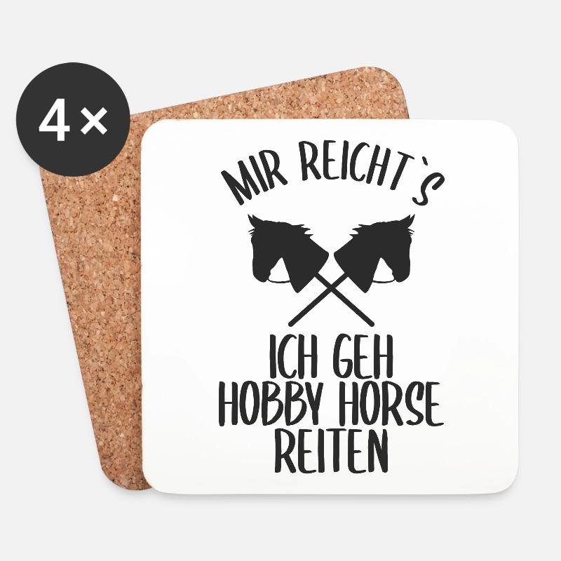 Hobby Horse Hobby Horsing Pferd Reiten Geschenk - Untersetzer (4er-Set) - Weiß