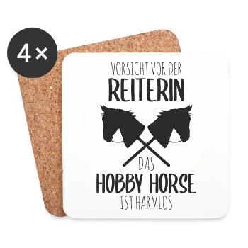 Hobby Horse Hobby Horsing Reiterin Pferd Geschenk - Untersetzer (4er-Set) - Weiß - Vorne