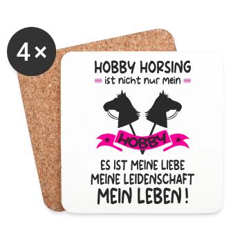 Hobby Horse Hobby Horsing Hobbyhorse Geschenk - Untersetzer (4er-Set) - Weiß - Vorne