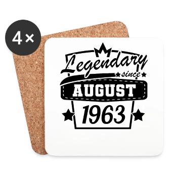 Légendaire depuis août 1963 anniversaire rétro - Dessous de verre (lot de 4) - blanc - Devant