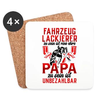 Fahrzeuglackierer ist eine Ehre Lackierer - Untersetzer (4er-Set) - Weiß - Vorne