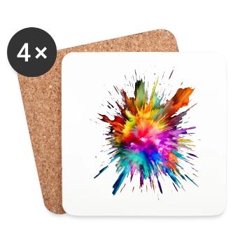 Color Splash für Männer und Frauen - Untersetzer (4er-Set) - Weiß - Vorne
