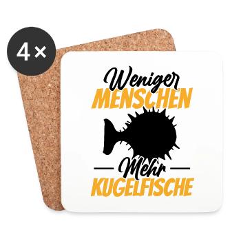 Mehr Kugelfische Riesenkugelfisch - Untersetzer (4er-Set) - Weiß - Vorne