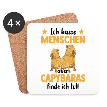 Capybara finde ich toll Südamerika Wasserschwein - Untersetzer (4er-Set) - Weiß - Vorne