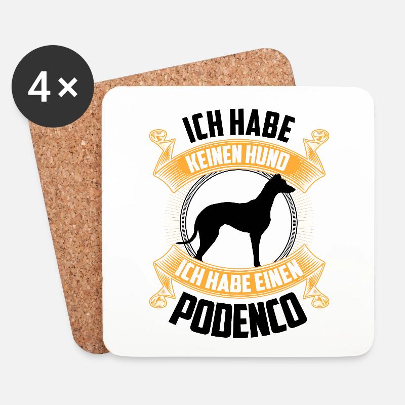 Podenco ist kein Hund spanischer Windhund - Untersetzer (4er-Set) - Weiß