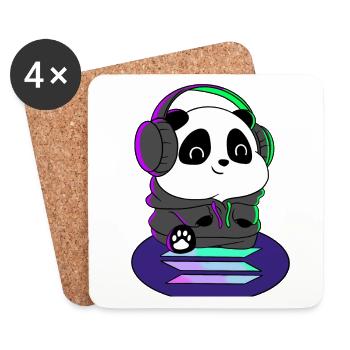 Panda auf Solana - Untersetzer (4er-Set) - Weiß - Vorne