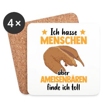 Ameisenbären finde ich toll Ameisenfresser - Untersetzer (4er-Set) - Weiß - Vorne