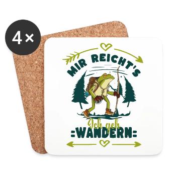 Mir reicht`s - ich geh WANDERN - Frosch - Untersetzer (4er-Set) - Weiß - Vorne